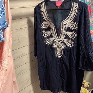 XL navy tunic or cover up